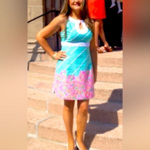 Lilly Pulitzer Candice keyhole shift dress Crash Landing Sandbar Size 8